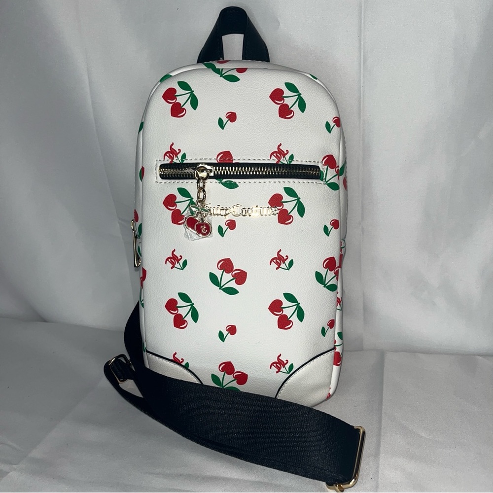 Juicy Couture Court Sling back pack With Heart Cherry Print ♥️ 🍒